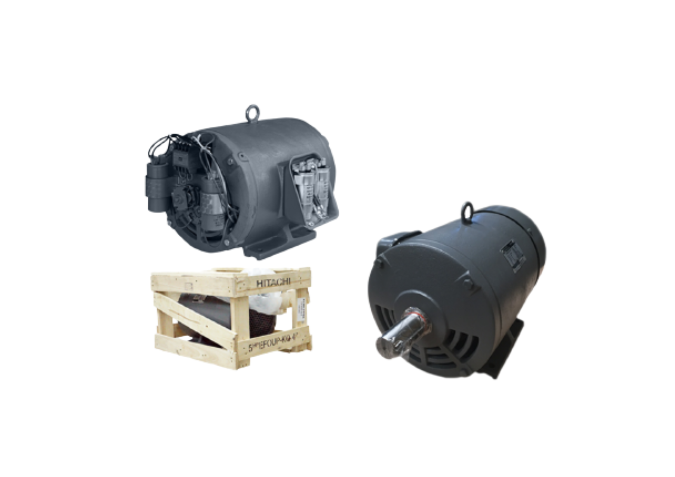 มอเตอร์ ฮิตาชิ HITACHI มอเตอร์ไฟฟ้า 3.0HP(2.20kw) 4Pole 1เฟส(220V) รุ่น EFOUP-KQ คาปาซิเตอร์สตาร์ท 412010TT02 HIM09