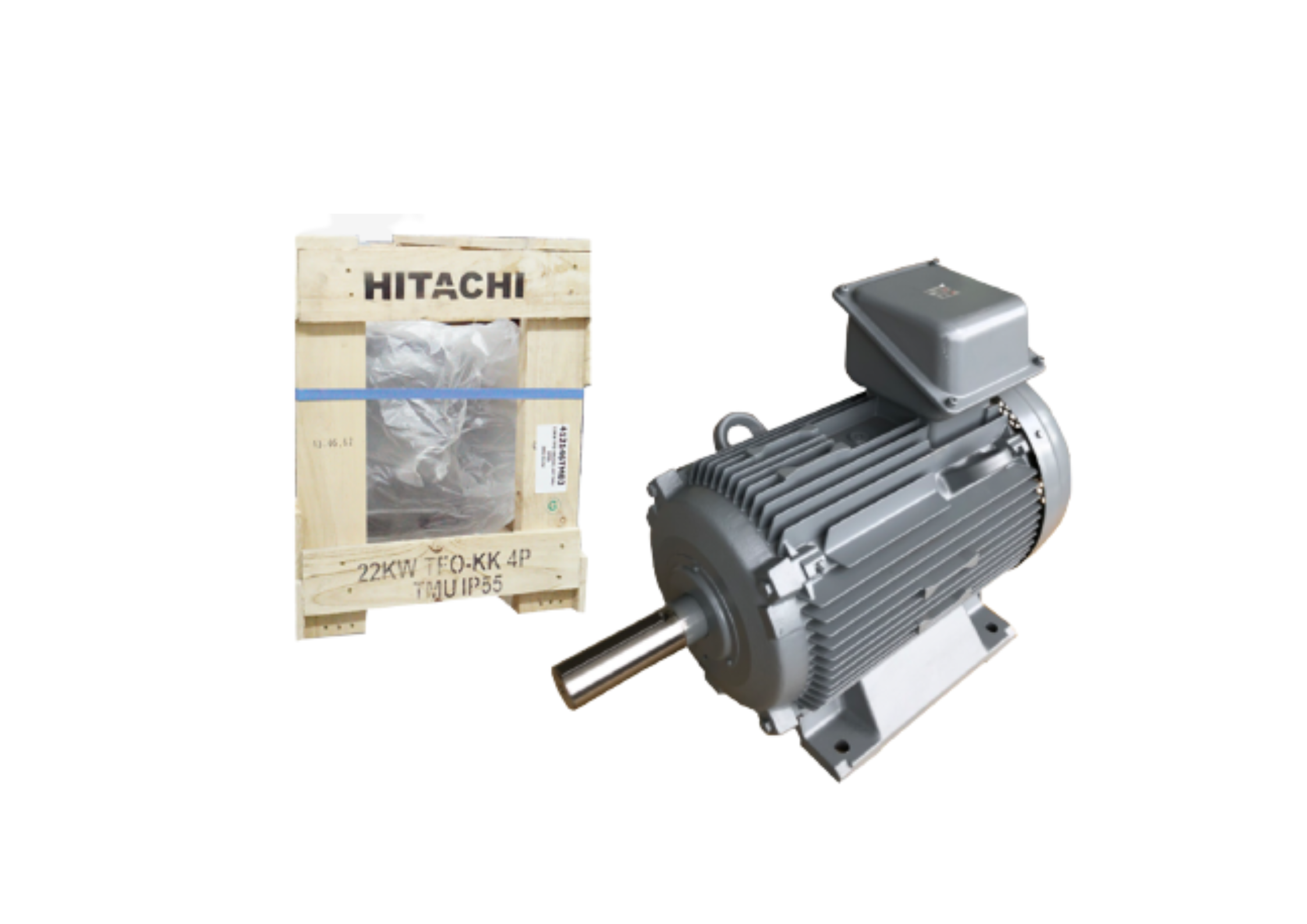 มอเตอร์ ฮิตาชิ HITACHI มอเตอร์ไฟฟ้า 20.0HP(15.00kw) 4Pole 3เฟส(380/415V) รุ่น TFO-KK ขาตั้ง 412101TM03 HIM23