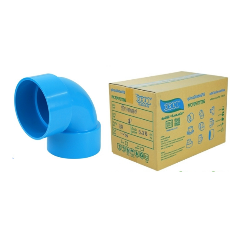 ข้องอบาง90 พีวีซี ข้องอ90บางพีวีซี ข้องอบาง90PVC ข้องอ90บางPVC ขนาด 3" (3นิ้ว) : ดี.เอส.เอ.ไอ (DSAI) DSAI141