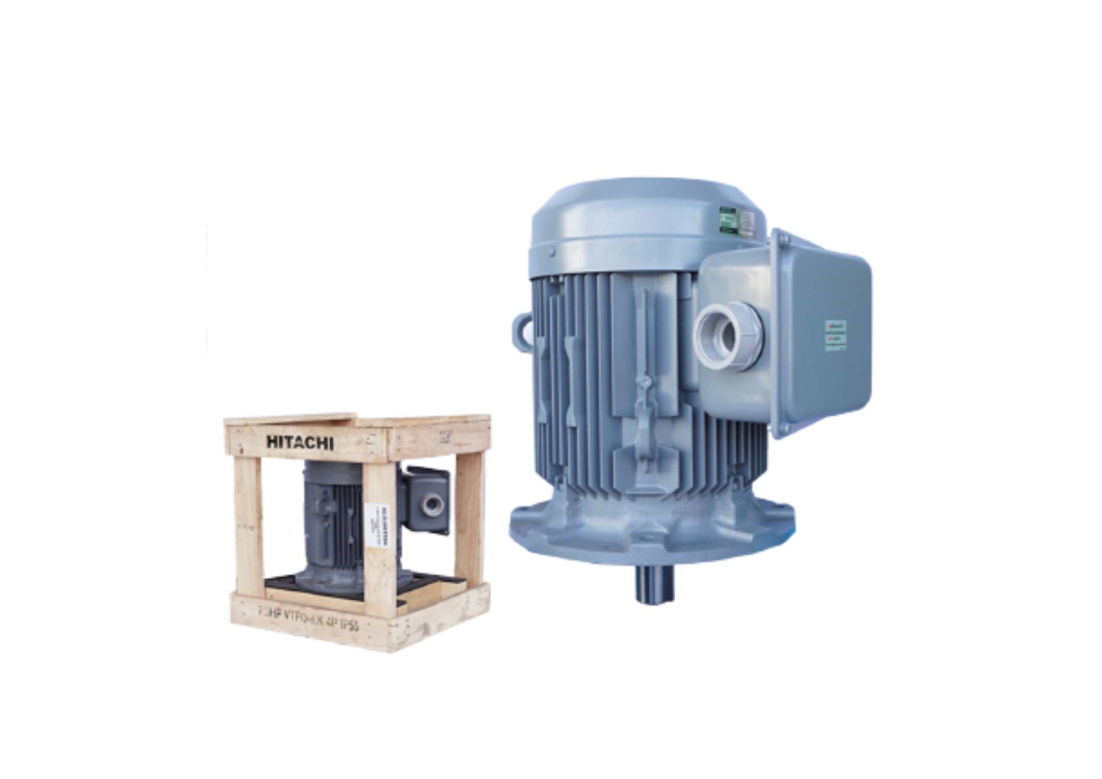 มอเตอร์ ฮิตาชิ HITACHI มอเตอร์ไฟฟ้า 7.5HP(5.50kw) 4Pole 3เฟส(380/415V) รุ่น VTFO-KK หน้าจาน 412109TT04 HIM40