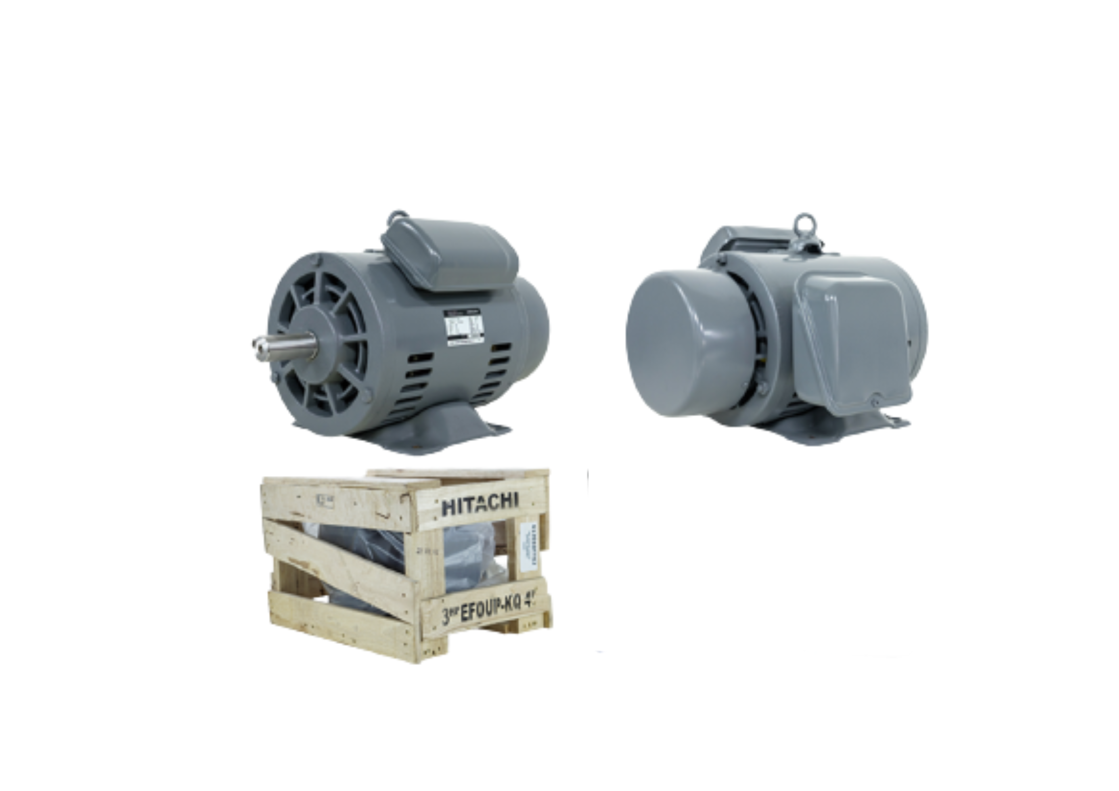 มอเตอร์ ฮิตาชิ HITACHI มอเตอร์ไฟฟ้า 5.0HP(3.70kw) 4Pole 1เฟส(220V) รุ่น EFOUP-KQ คาปาซิเตอร์สตาร์ท 412011TT01 HIM10
