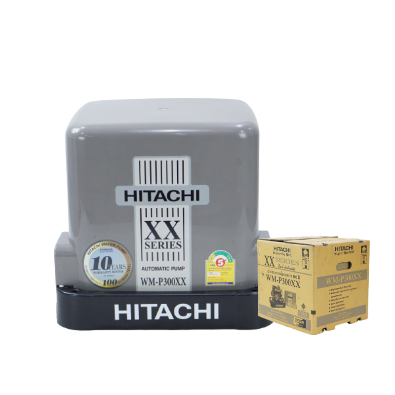ปั๊มน้ำฮิตาชิ Hitachi ชนิดแรงดันคงที่ รุ่น WM-P300XX ขนาด 300 วัตต์ ปั๊มน้ำราคาถูก ถังเหลี่ยม WM-P300XX