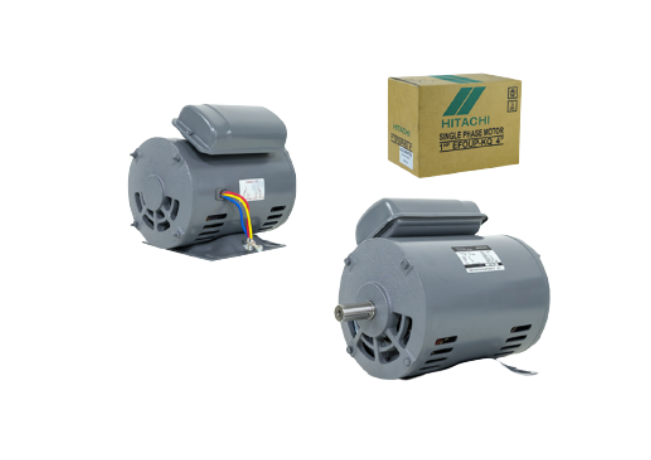มอเตอร์ ฮิตาชิ HITACHI มอเตอร์ไฟฟ้า 1.0HP(0.75kw) 4Pole 1เฟส(220V) รุ่น EFOUP-KR คาปาซิเตอร์สตาร์ท 412007TT01 HIM05