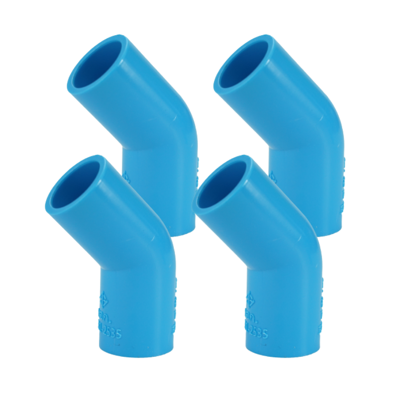ข้องอ พีวีซี ข้องอพีวีซี ข้องอหนา PVC ข้องอPVC 45องศา ขนาด 1/2" (4หุน) จำนวน 4 ชิ้น/แพ็ค : ดี.เอส.เอ.ไอ (DSAI) DSAI.SET.028