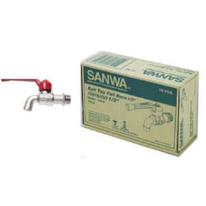 ก๊อกซันวา SANWA ด้ามแดง ขนาด 1/2 (สี่หุน) ก๊อก ก้อก ก๊อกน้ำ ก้อกน้ำ ซันวา ซันว่า ทองเหลือง SANWA01