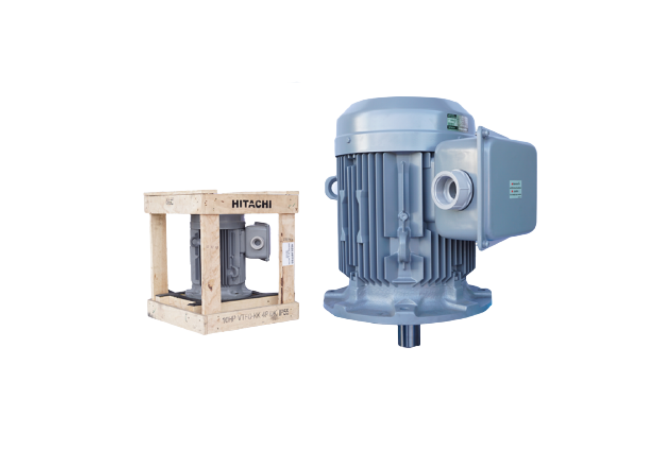 มอเตอร์ ฮิตาชิ HITACHI มอเตอร์ไฟฟ้า 10.0HP(7.5kw) 4Pole 3เฟส(380/415V) รุ่น VTFO-KK หน้าจาน 412110TT03 HIM41