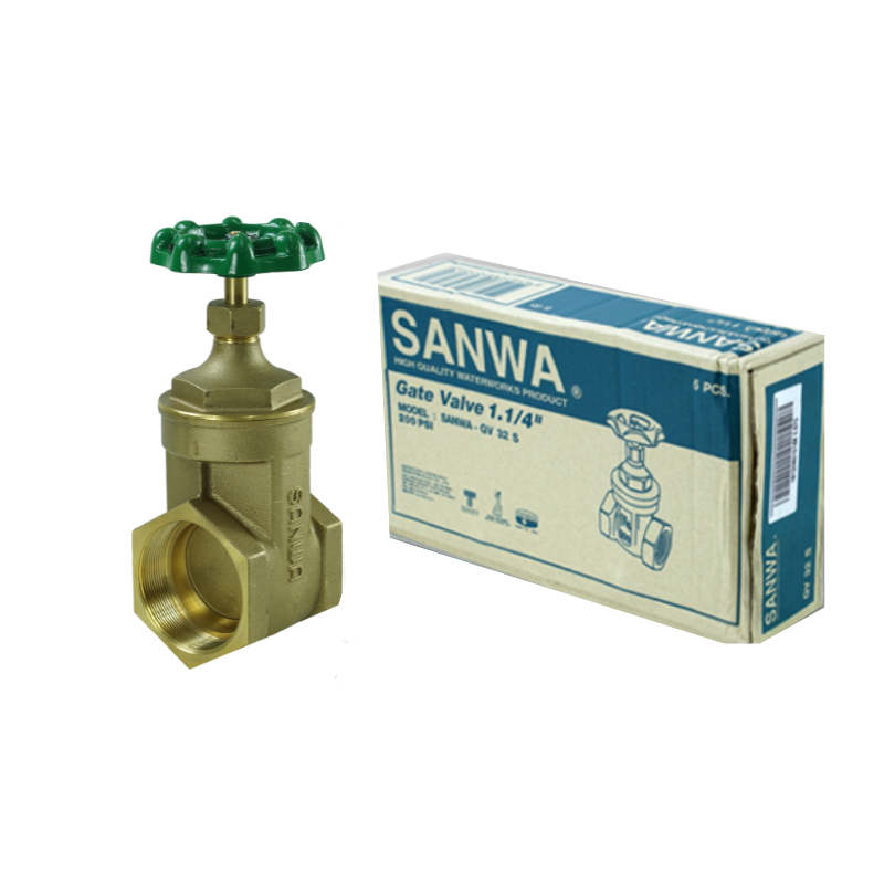 ประตูน้ำ ซันวา SANWA ขนาด 1 1/4 (1นิ้วสอง) ปะตูน้ำ ประตูน่ำ ปะตูน่ำ ปะตูน้าม ซันวา ซันว่า ทองเหลือง SANWA56