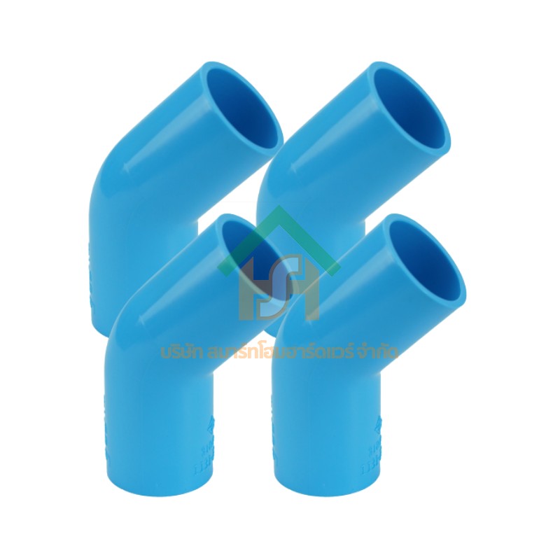ข้องอ พีวีซี ข้องอพีวีซี ข้องอหนา PVC ข้องอPVC 45องศา ขนาด 1" (1นิ้ว) จำนวน 4 ชิ้น/แพ็ค : ดี.เอส.เอ.ไอ (DSAI) DSAI.SET.030