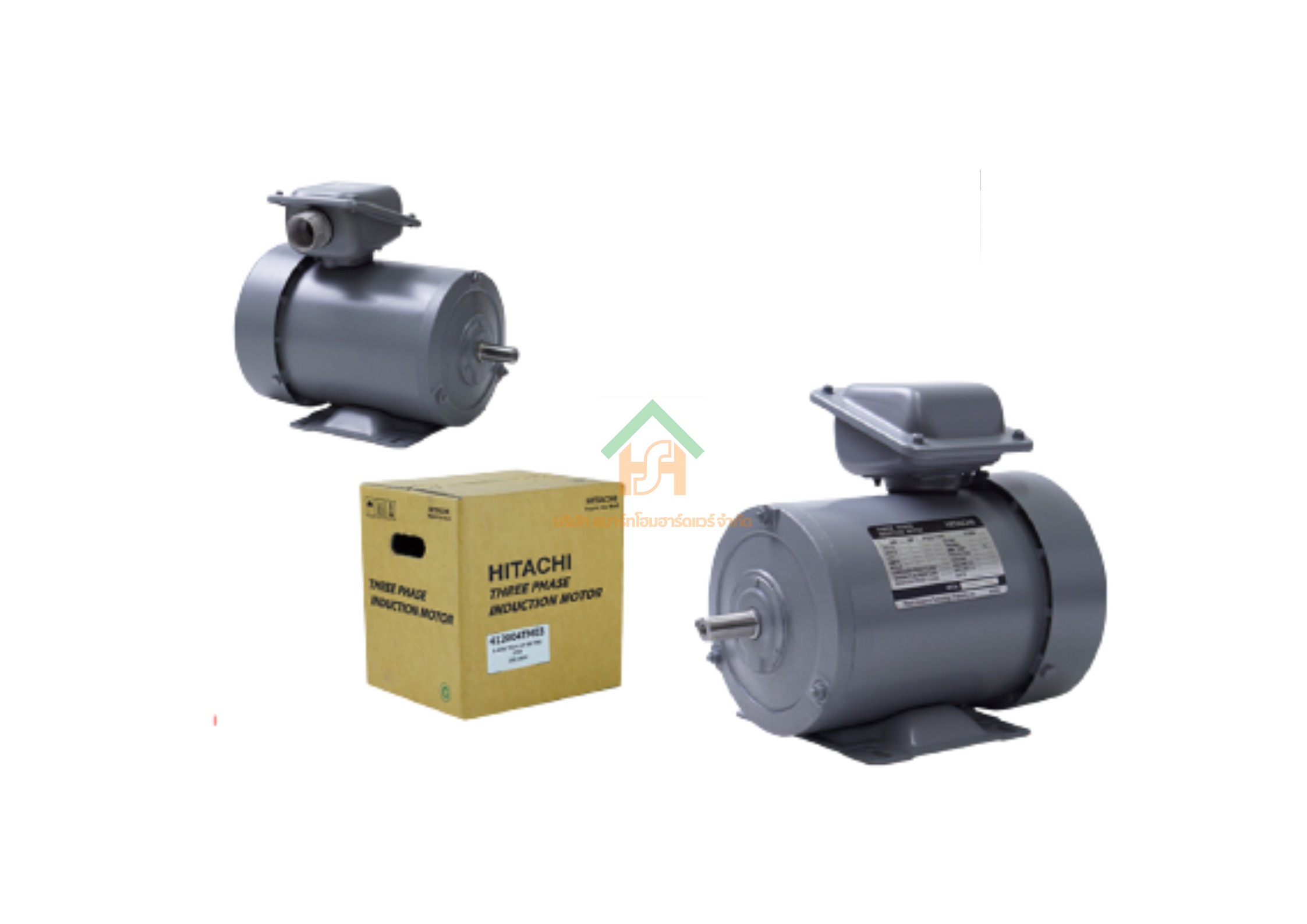 มอเตอร์ ฮิตาชิ HITACHI มอเตอร์ไฟฟ้า 1/2HP(0.40kw) 4Pole 3เฟส(220/380V) รุ่น TFO-K ขาตั้ง 412004TM03 HIM13