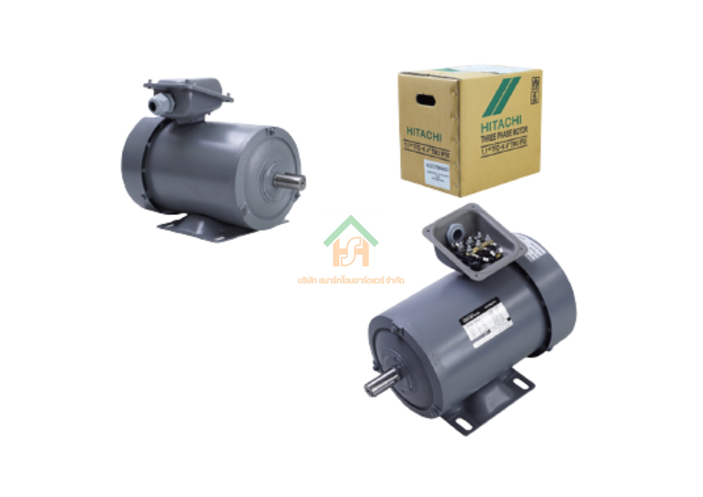 มอเตอร์ ฮิตาชิ HITACHI มอเตอร์ไฟฟ้า 3.0HP(2.20kw) 4Pole 3เฟส(220/380V) รุ่น TFO-Kขาตั้ง 412072TM03 HIM17