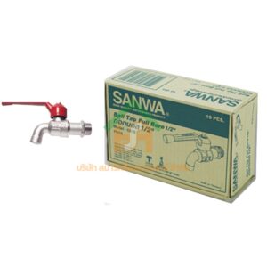 ก๊อกซันวา SANWA ด้ามแดง ขนาด 1/2 (สี่หุน) ก๊อก ก้อก ก๊อกน้ำ ก้อกน้ำ ซันวา ซันว่า ทองเหลือง SANWA01