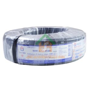 สายไฟ united สายไฟยูไนเต็ด รุ่น THW - A 16 700V ยาว 100 เมตร สีดำ หุ้มฉนวน PVC ของแท้100%