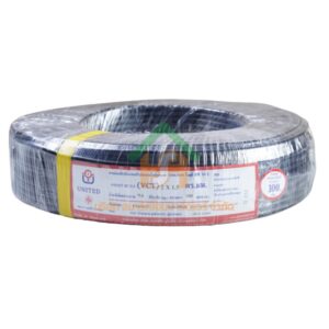 สายไฟ united สายไฟยูไนเต็ด รุ่น VCT 2 x1.5 300V / 500V ยาว 100 เมตร สีดำ หุ้มฉนวน 2 ชั้น PVC ของแท้100%