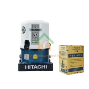 ปั๊มน้ำฮิตาชิ Hitachi ชนิดแรงดัน รุ่น WT-P100XX ขนาด 100 วัตต์ ปั๊มน้ำราคาถูก ถังกลม WT-P100XX