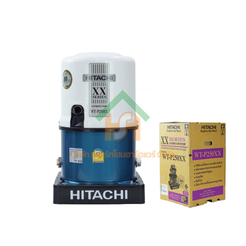 ปั๊มน้ำฮิตาชิ Hitachi ชนิดแรงดัน รุ่น WT-P250XX ขนาด 250 วัตต์ ปั๊มน้ำราคาถูก ถังกลม WT-P250XX