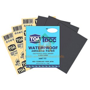 TOAกระดาษทรายน้ำ กระดาษทรายแบบขัดน้ำ TOA ทีโอเอ เบอร์ละ จำนวน 12 ใบ เบอร์ 180 กระดาษทราย SHOP021.TOA.SND.0180